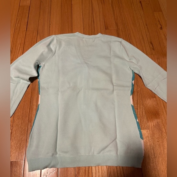 Michael Kors Argyle Pattern Women’s Blue Sweater Size Medium - Picture 7 of 7